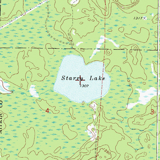 Topographic Map of Starry Lake, MN