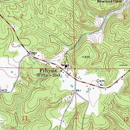 Topographic Map of Tri-County Elementary School, AR