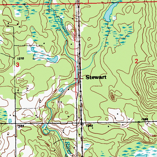 Topographic Map of Stewart, MN