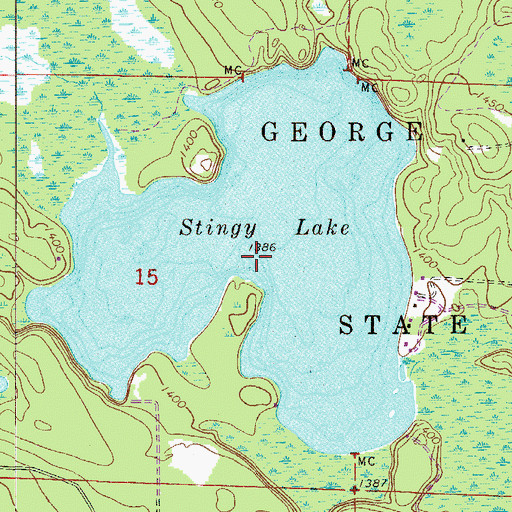 Topographic Map of Stingy Lake, MN
