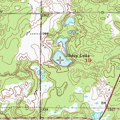 Topographic Map of Stokey Lake, MN