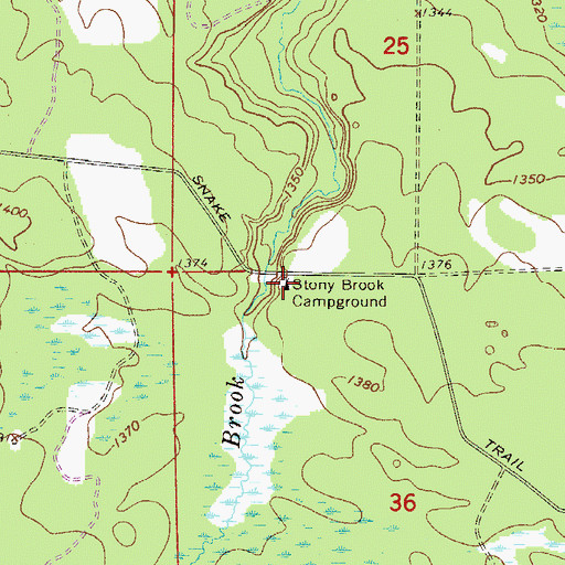 Topographic Map of Stony Brook Campground, MN