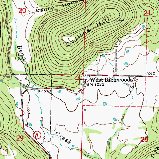 Topographic Map of West Richwoods Church, AR