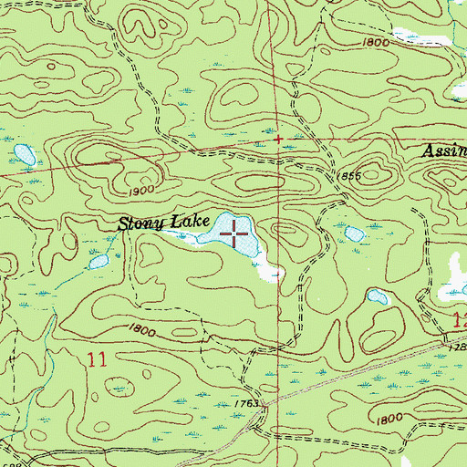 Topographic Map of Stony Lake, MN