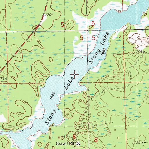 Topographic Map of Stony Lake, MN
