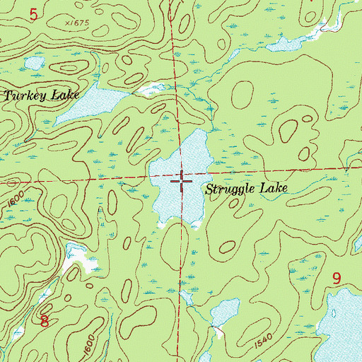 Topographic Map of Struggle Lake, MN