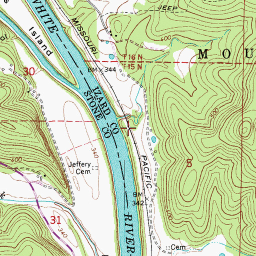 Topographic Map of Arkins (historical), AR