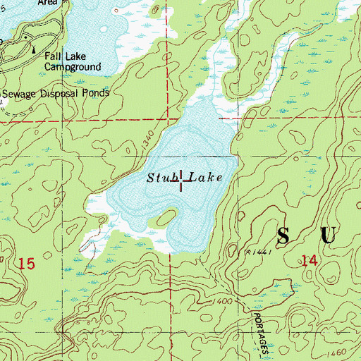 Topographic Map of Stub Lake, MN