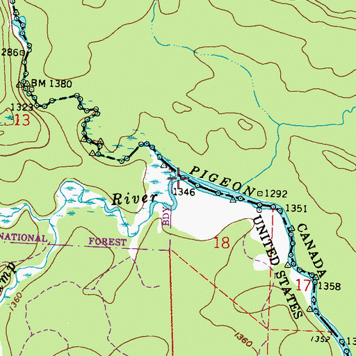 Topographic Map of Stump River, MN