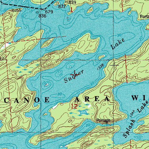 Topographic Map of Sucker Lake, MN