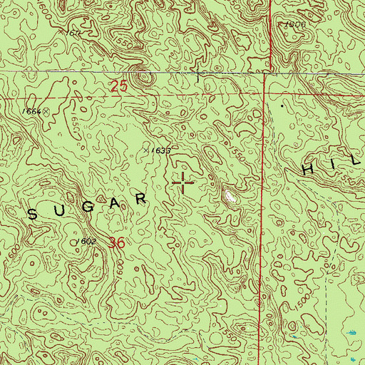 Topographic Map of Sugar Hills, MN