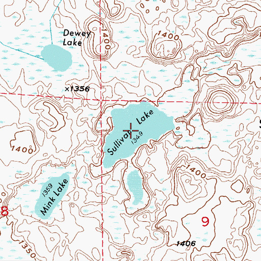Topographic Map of Sullivan Lake, MN