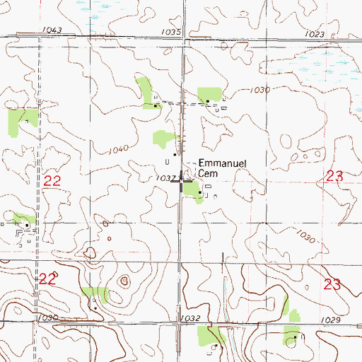 Topographic Map of Emmanuel Cemetery, MN