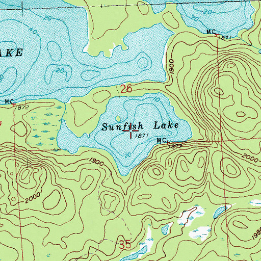 Topographic Map of Sunfish Lake, MN