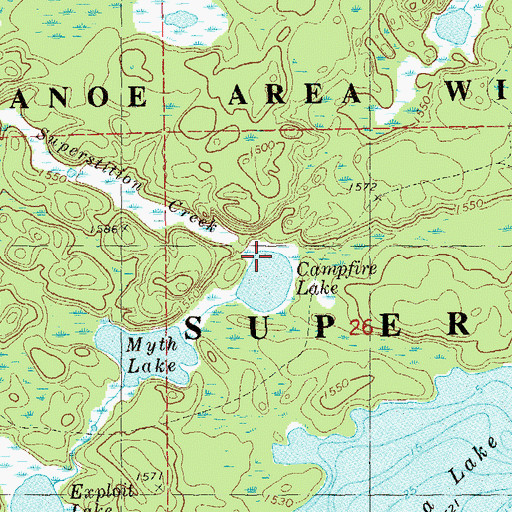 Topographic Map of Superstition Creek, MN