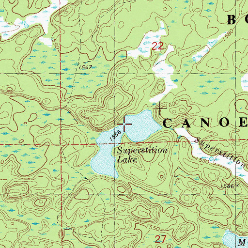 Topographic Map of Superstition Lake, MN