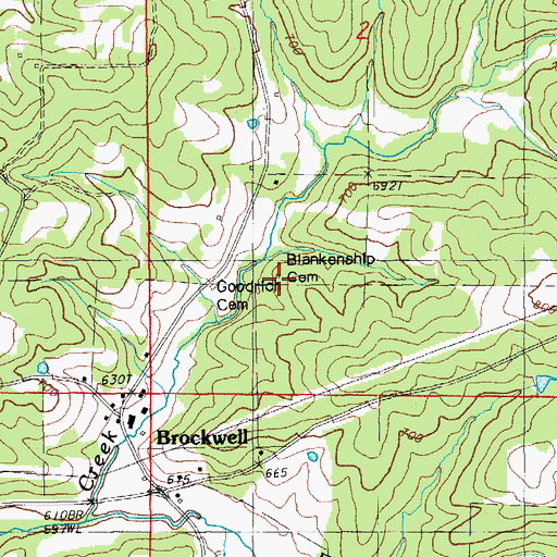 Topographic Map of Blankenship Cemetery, AR