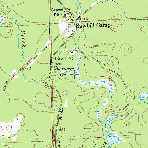 Topographic Map of Swanson Creek, MN