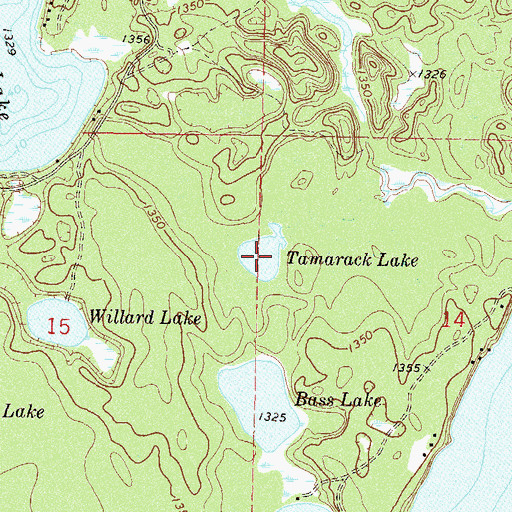 Topographic Map of Tamarack Lake, MN
