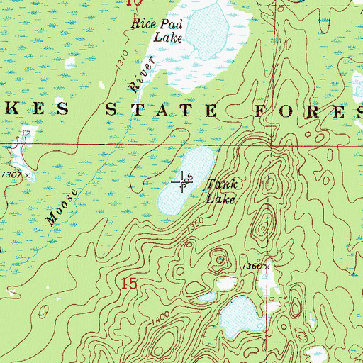 Topographic Map of Tank Lake, MN