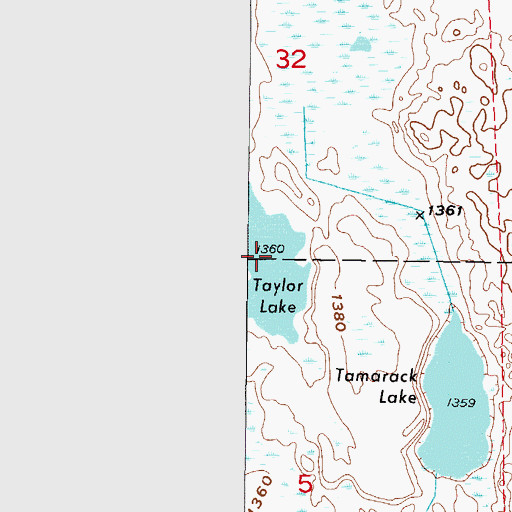 Topographic Map of Taylor Lake, MN