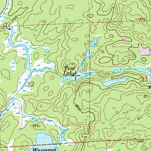 Topographic Map of Teat Lake, MN