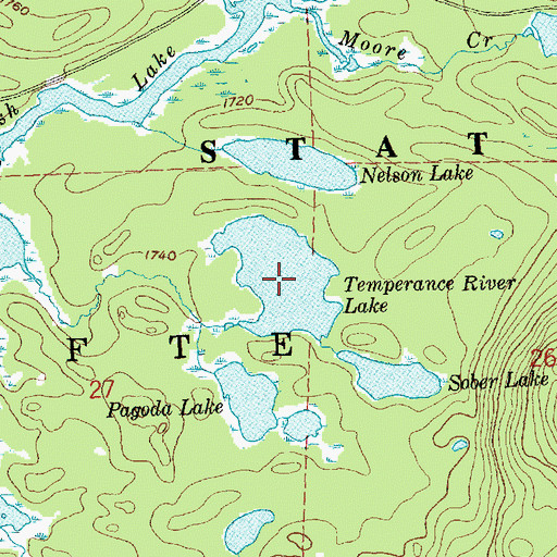 Topographic Map of Temperance River Lake, MN