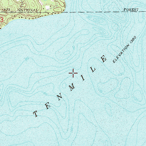 Topographic Map of Tenmile Lake, MN