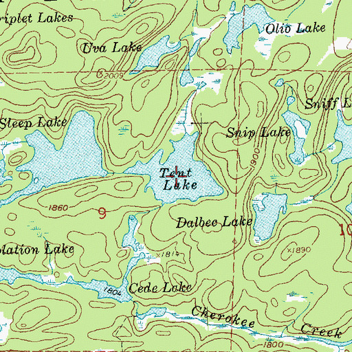 Topographic Map of Tent Lake, MN