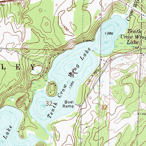 Topographic Map of Tenth Crow Wing Lake, MN