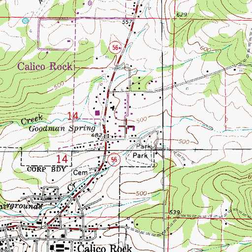 Topographic Map of Community Medical Center of Izard County, AR