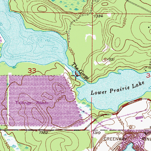Topographic Map of The Gorge, MN