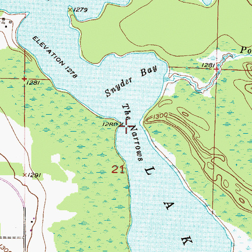 Topographic Map of The Narrows, MN