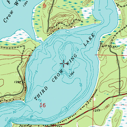 Topographic Map of Third Crow Wing Lake, MN