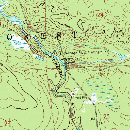 Topographic Map of Thompson Creek, MN