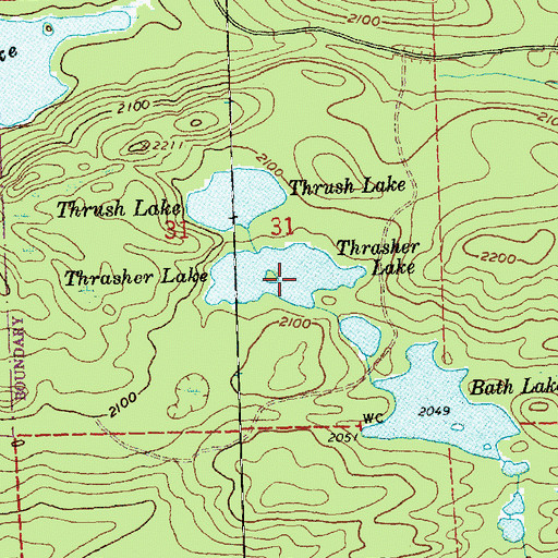 Topographic Map of Thrasher Lake, MN