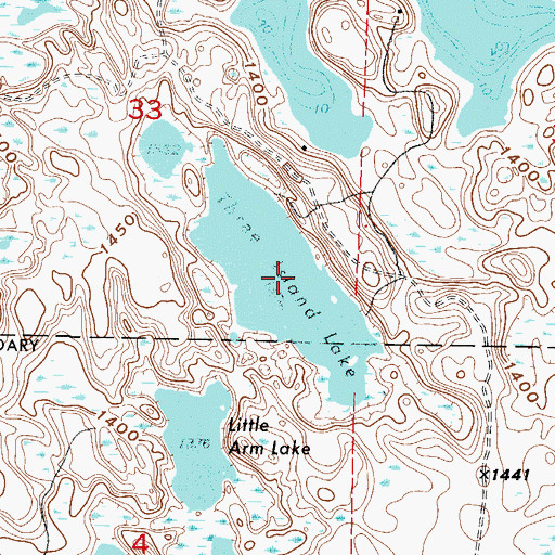 Topographic Map of Three Island Lake, MN