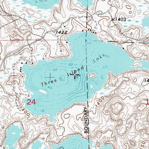 Topographic Map of Three Island Lake, MN