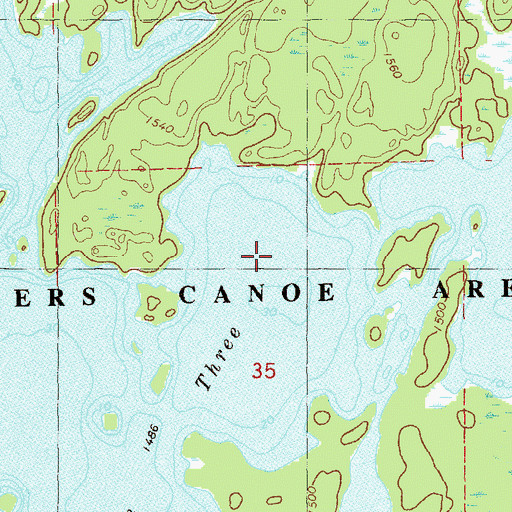 Topographic Map of Lake Three, MN