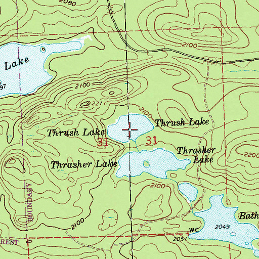 Topographic Map of Thrush Lake, MN