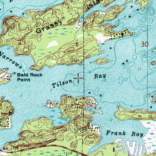 Topographic Map of Tilson Bay, MN