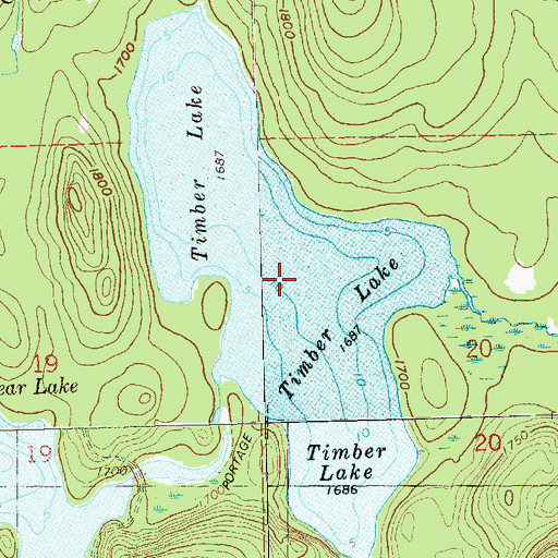 Topographic Map of Timber Lake, MN