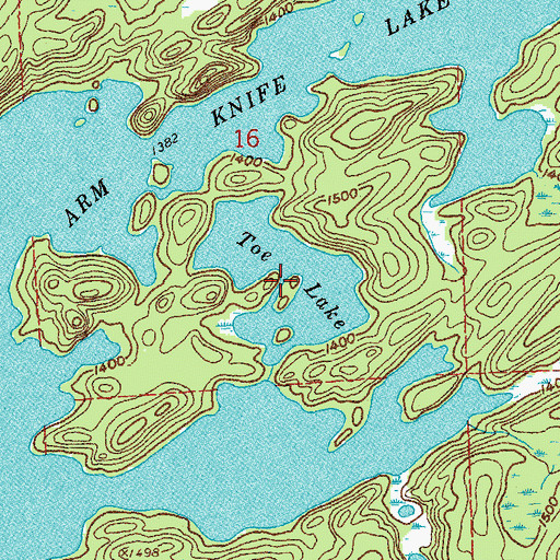 Topographic Map of Toe Lake, MN