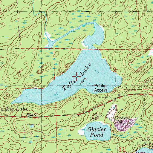 Topographic Map of Tofte Lake, MN