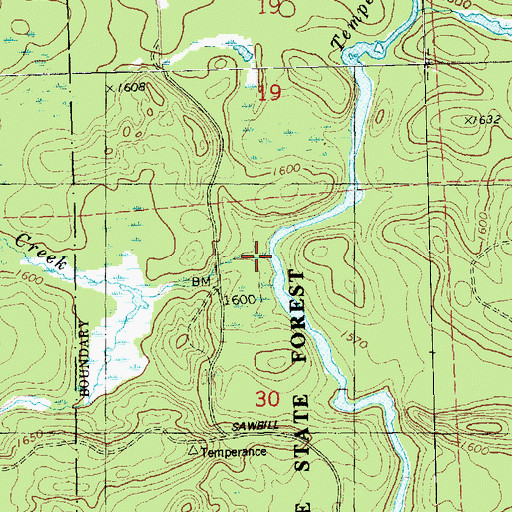 Topographic Map of Torgenson Creek, MN