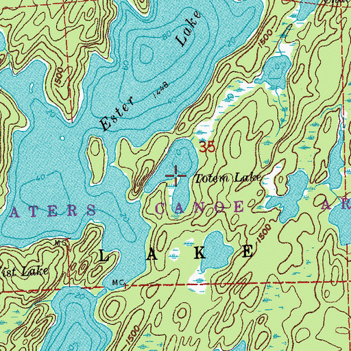 Topographic Map of Totem Lake, MN