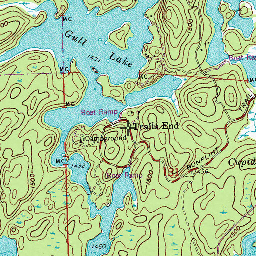 Topographic Map of Trails End, MN
