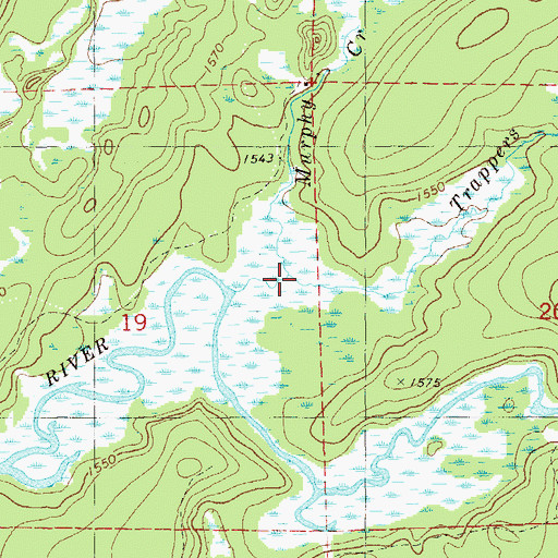 Topographic Map of Trappers Creek, MN