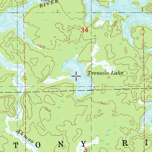 Topographic Map of Tremolo Lake, MN