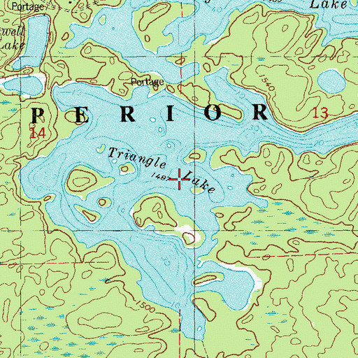 Topographic Map of Triangle Lake, MN
